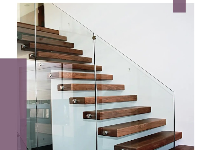 Стеклянные перила для лестницы в Похвистневе от 14865 руб.