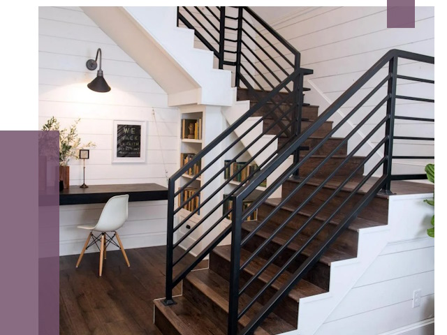 Перила для лестницы в доме в Похвистневе от 7433 руб. — ПРОЛЁТ-Пхв