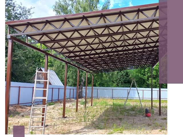 Односкатные навесы под ключ в Похвистневе — изготовление и монтаж