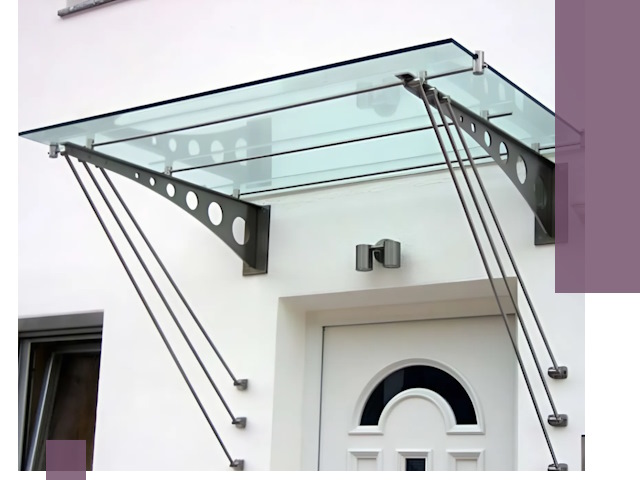 Козырьки над входом под ключ в Похвистневе — изготовление и монтаж