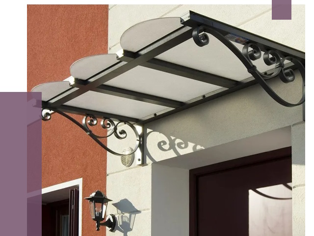 Односкатные козырьки в Похвистневе от 8407 руб.  | ПРОЛЁТ-Пхв