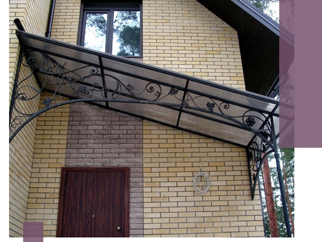 Односкатные козырьки из металла под ключ в Похвистневе