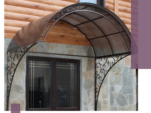 Арочные козырьки под ключ в Похвистневе: изготовление и монтаж